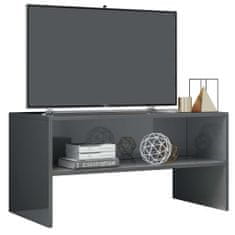 shumee magasfényű szürke forgácslap TV-szekrény 80 x 40 x 40 cm 