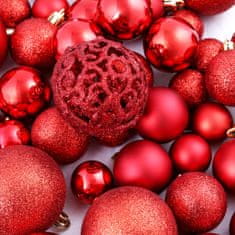 shumee 100 darabos piros karácsonyi gömb készlet 6 cm