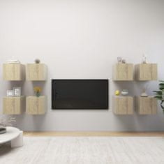 Greatstore 8 db sonoma színű falra szerelhető TV-szekrény 30,5x30x30 cm