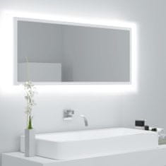 Greatstore fehér LED-es mérnöki fa fürdőszobatükör 100x8,5x37 cm