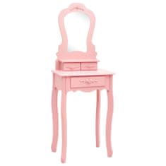 shumee rózsaszín császárfa fésülködőasztal-szett ülőkével 50x59x136 cm