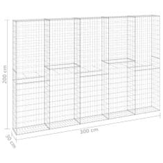 shumee horganyzott acél gabion fal fedéllel 300 x 30 x 200 cm