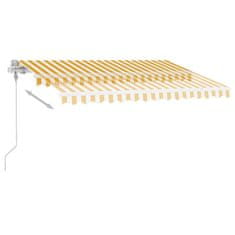 Vidaxl sárga-fehér szélérzékelős és LED-es napellenző 350 x 250 cm 3069533