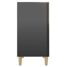 shumee magasfényű fekete forgácslap tálalószekrény 57 x 35 x 70 cm