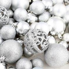 shumee 100 darabos ezüstszínű karácsonyi gömb készlet 6 cm