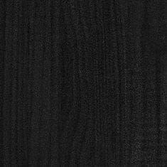 Greatstore kétszintes fekete tömör fenyőfa könyvszekrény 60 x 30 x 70 cm