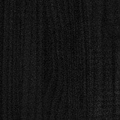 Greatstore kétszintes fekete tömör fenyőfa könyvszekrény 40 x 30 x 70 cm