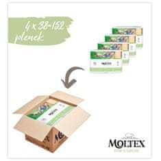 MOLTEX Pelenka Pure & Nature Mini 3-6 kg - gazdaságos csomagolás (4 x 38 db)