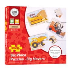 Bigjigs Toys Puzzle Puzzle 3in1 építőgépek