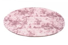 Chemex Szőnyeg Selyem Puha, Vastag, Bozontos Kör Mr-581 Dyed Rózsaszín 130x130 cm