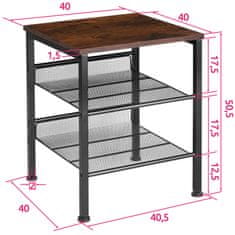 tectake Lincon kisasztal 40,5x40x50,5cm - Ipari sötét fa