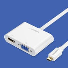 Ugreen MM115 adapter Micro HDMI - HDMI / VGA 30cm, fekete