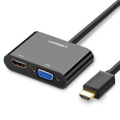 Ugreen CM101 adapter mini HDMI - VGA / HDMI / 3.5mm jack, fekete