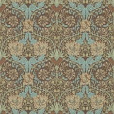 MORRIS & CO. Tapéta HONEYSUCKLE & TULIP 214702, ARCHÍV TÉPÉS kollekció, taupe aqua