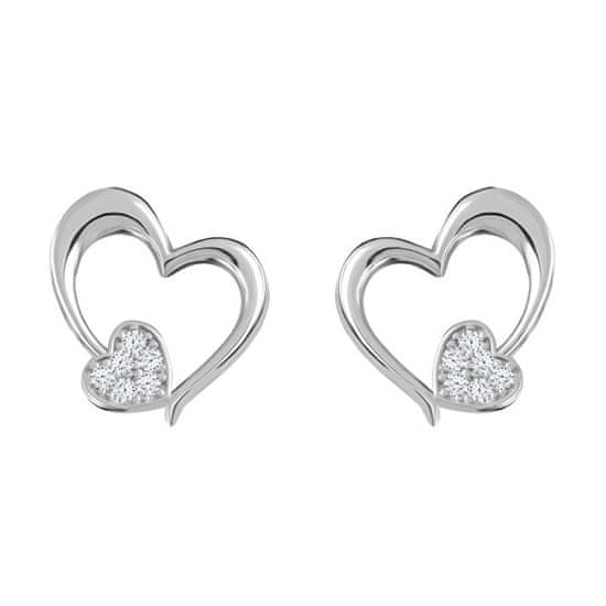 Preciosa Romantikus ezüst fülbevaló cirkónium kövekkel Tender Heart Preciosa 5335 00