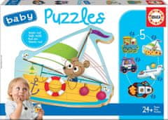 EDUCA Baba puzzle Állatok a járművekben 5 az 1-ben (3-5 darab)