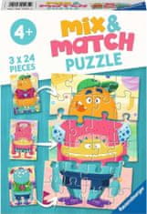 Ravensburger Mix&Match puzzle: Vicces szörny 3x24 darab