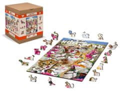 Wooden city Fa puzzle Kittens in Hollywood 2 az 1-ben, 75 darab ECO