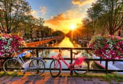 Wooden city Fa puzzle Kerékpárok Amszterdamban 2 az 1-ben 300 darab ECO