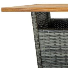 shumee szürke polyrattan és tömör akácfa bárasztal 60 x 60 x 110 cm