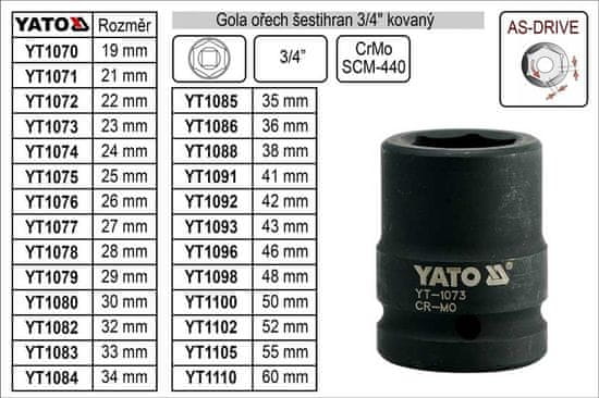 YATO Gola dió hatszög 3/4&quot; kovácsolt 52mm