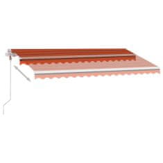 Vidaxl narancssárga-barna szélérzékelős és LED-es napellenző 400x300cm 3069555