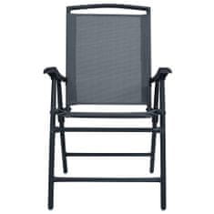 Greatstore 2 db szürke összecsukható kerti textilén szék