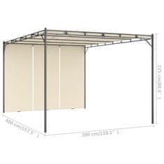 Greatstore krémszínű kerti pavilon oldalfüggönnyel 4 x 3 x 2,25 m