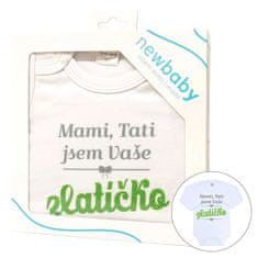 NEW BABY Nyomtatott bodysuit Mummy, Daddy I'm Your Sweetheart - ajándékcsomag - 80 (9-12m)