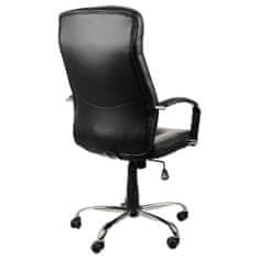 STEMA Forgó ergonomikus irodai szék ZN-9152. Alkalmas otthoni és irodai használatra. Krómozott talppal és karfákkal, puha kerekekkel és TILT mechanizmussal rendelkezik. Kiváló minőségű PU kárpit. Fekete.