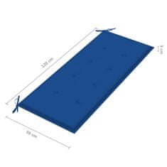 Vidaxl bambusz kerti pad párnával 120 cm 3063886