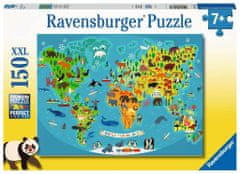 Ravensburger Puzzle Vadállatok világtérképe XXL 150 db