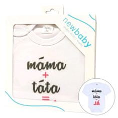 NEW BABY Nyomtatott bodysuit anya plusz apa egyenlő ÉN - ajándékcsomag - 62 (3-6m)