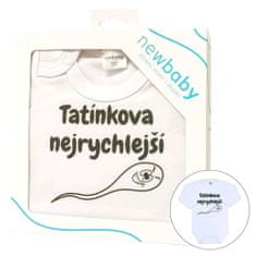 NEW BABY Új baba nyomtatott bodysuit Apuci leggyorsabbja - ajándékcsomag - 74 (6-9m)