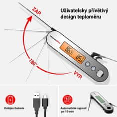 ThermoPro TP-610 digitális konyhai hőmérő, ezüst