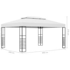 Vidaxl fehér pavilon LED fényfüzérrel 4 x 3 x 2,7 m 3070307