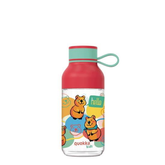 QUOKKA Kids, Műanyag palack Happy hurokkal, 430ml, 40155