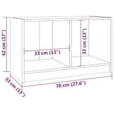 shumee mézbarna tömör fenyőfa TV-szekrény 70 x 33 x 42 cm