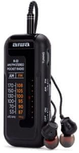 stílusos rádióvevő aiwa R-22 fm am tuner vezetékes fejhallgató a csomagban fejhallgató kimenettel