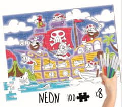 EDUCA Pirates színező puzzle 100 darab jelölőkkel