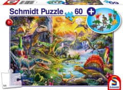 Schmidt Dinoszauruszok puzzle 60 darab + ajándék (dinoszaurusz figurák)