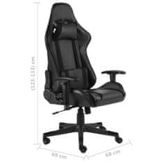 Greatstore fekete PVC forgó gamer szék