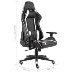 Greatstore fehér PVC forgó gamer szék