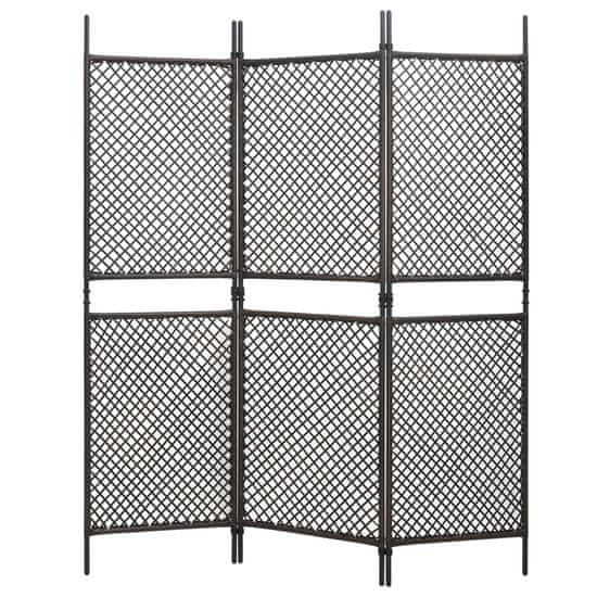 Greatstore barna polyrattan kerítéspanel 1,8 x 2 m