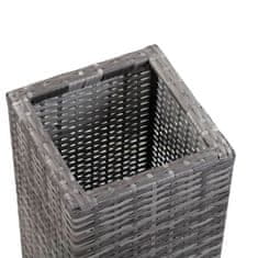 Greatstore szürke polyrattan kerti magaságyás 28 x 28 x 80 cm