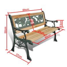 Vidaxl fa kerti pad gyermekeknek 84 cm 41013