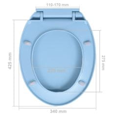 Vidaxl kék ovális WC-ülőke lassan csukódó fedéllel 145822