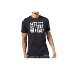 Reebok Póló fekete S Crossfit Fittest ON Earth Tee