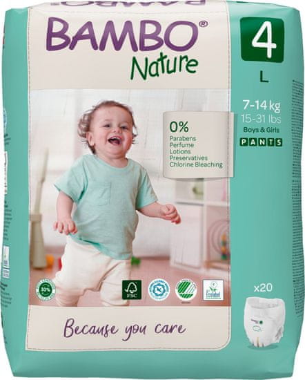 Bambo Nature Pants, 4, 20 db, 7-14 kg-ig