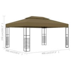 Vidaxl tópszínű pavilon 3 x 4 m 180 g/m² 312229